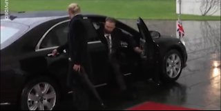 Theresa May STRUGGLING with her car door is everything you need to see today