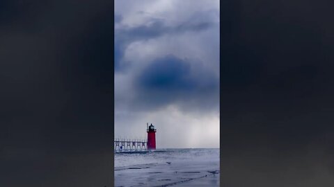 Stormy Conditions at the South Haven Lighthouse