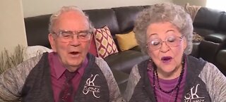 Couple wears matching outfits 70 years