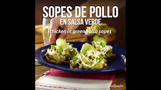 Rich Chicken Sopes in Green Sauce