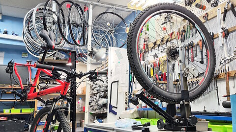 Brakes hit the rim of a bicycle wheel. Bicycle Wheel Alignment