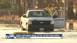 Road shut down in Midway area after water main break
