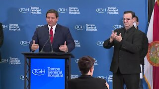 Governor DeSantis on Pfizer vaccine at Tampa General