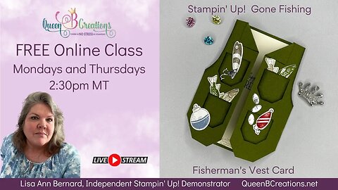 👑 Fisherman's Vest Card made using the Stampin' Up! Gone Fishing Bundle