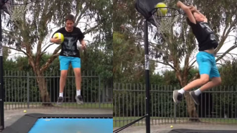 Guy Experiences Painful Fail When Trying Trampoline Dunk