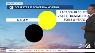 Partial solar eclipse to be visible tomorrow morning in metro Detroit