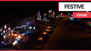 Drone footage shows Britain's most festive street