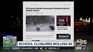 School closures in Arizona due to weather