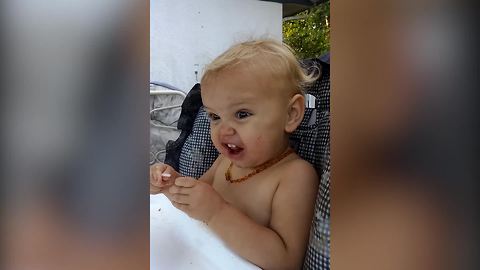Baby Girl Eats Raw Onions