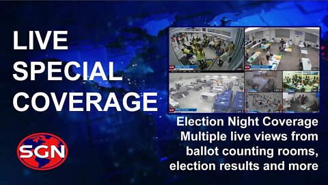 Election 2022 Coverage: 24/7 Multiple live ballot counting room views, and election results