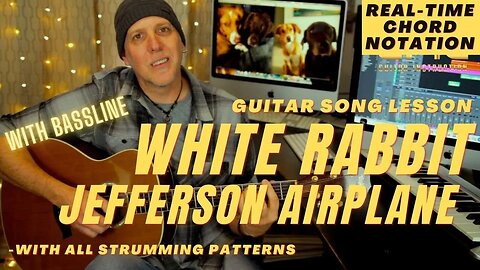 Jefferson Airplane White Rabbit Acoustic guitar song lesson only 6 chords