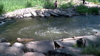 Rope across Bear Creek posed a potential hazard for visitors