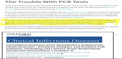 Oxford Clinical Infectious Diseases report on the PCR Covid test.. (1:59)