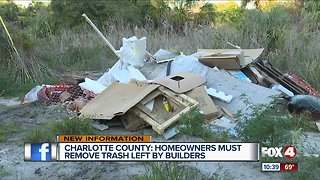 Charlotte County homeowners must remove trash left by builders
