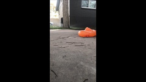 Water balloon bouncing in slow motion