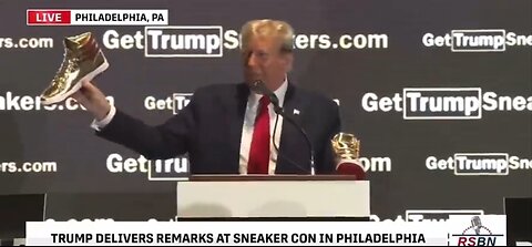 Trump Shows Limited Edition Gold Sneakers at Sneaker Con