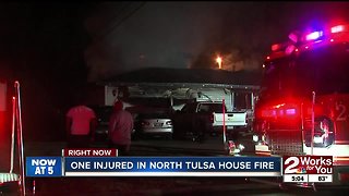 One injured in north Tulsa house fire