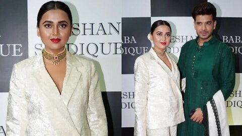 Tejasswi Prakash with Karan Kundrra and Pratik arrives at Baba Siddique's Iftaar Party 2023