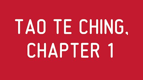 Tao Te Ching, Chapter 1