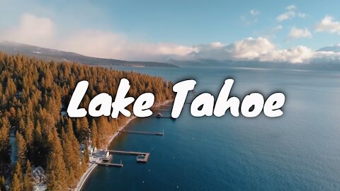 Aerial of Lake Tahoe Winter | Lake Tahoe Winter Drone Shots (HD)