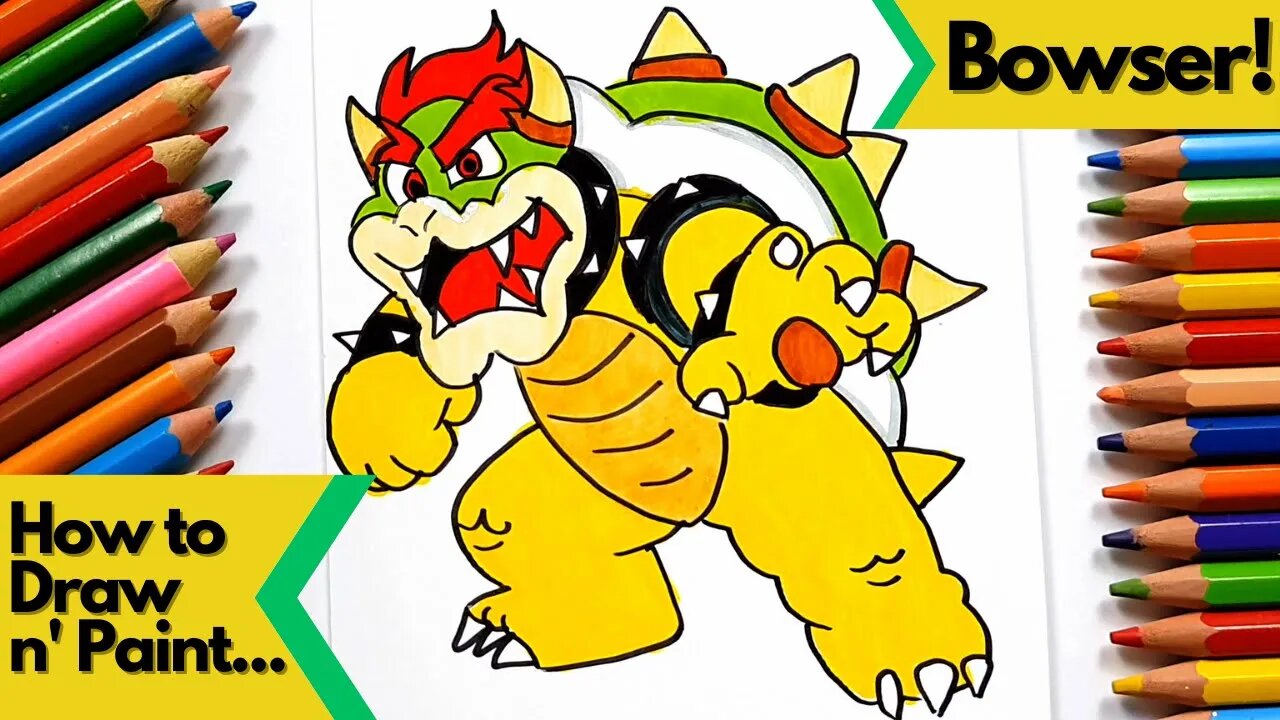 Mário vs. Bowser para colorir