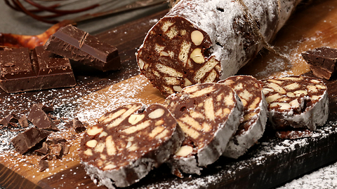 These chocolate "salami" rolls are a divine treat