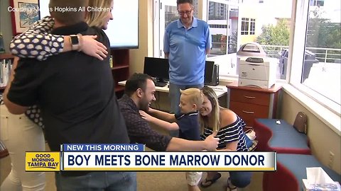 Medical student meets 4-year-old boy he saved with a bone marrow donation