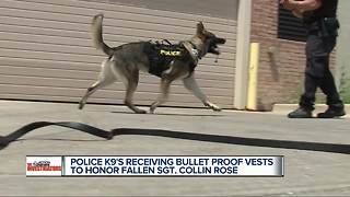 Police K-9's receiving bulletproof vests to honor fallen Sgt. Collin Rose