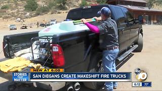 San Diegans create makeshift fire trucks