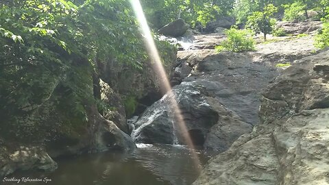 Relaxing Waterfall Sounds with Amazing Sunbeam - Cunningham Falls