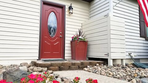 Laying Paver Patio Steps | PLUS Make a Hinged Wood Blind to Hide Utility Meters