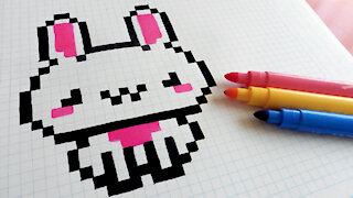how to Draw Kawaii Rabbit - Hello Pixel Art by Garbi KW