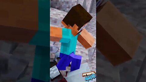 Minecraft Kratos Cliff Jump, Steve Saves Golem PT 3 #Minecraft #Shorts