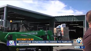 Hurricane donations delivered to families