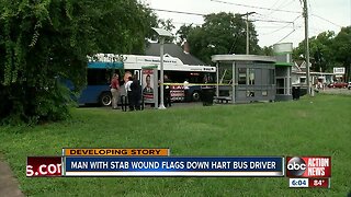 Man with stab wound flags down HART bus driver