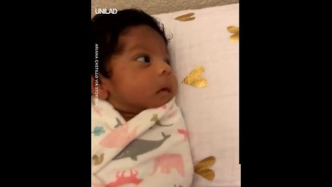 This newborn baby's reaction to her twin sisters tantrum is priceless...