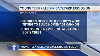 Teenager killed in backyard explosion