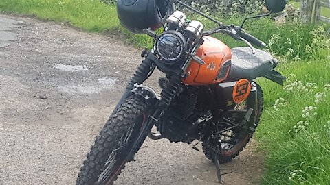 AJS Tempest 125 Scrambler, Keighley to Harrogate & back pt 2 Harrogate to Keighley via Blubberhouses