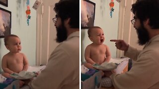 Baby Adorably Sings 'Old Macdonald' With Her Dad