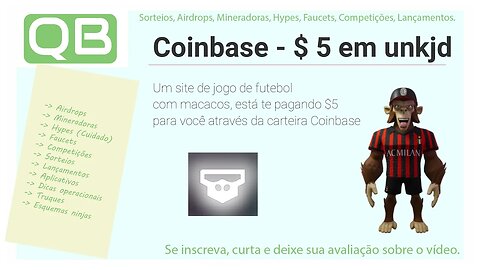 CanalQb - Airdrop - Wallet Coinbase - $ 5 dólares em unkjd - rede Base