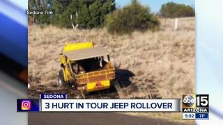 3 hurt in Sedona tour jeep rollover crash