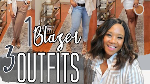 1 Blazer 3 Outfits - Styling the Maddie Striped Blazer from New York & Company