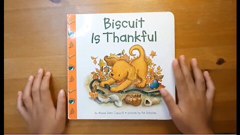 Reading my favorite book, "Biscuit is Thankful".