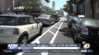 Cars trapped on Beech Street after restriping