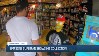 He has an amazing collection of Simpsons stuff in his garage