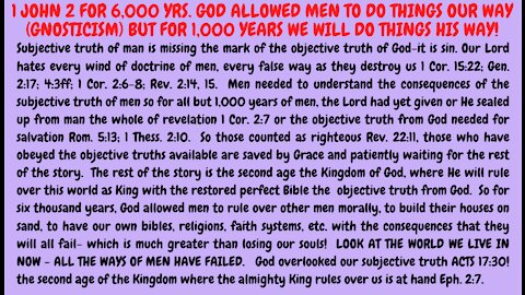 1 John 2 All of the ways of men are failing right before our eyes!