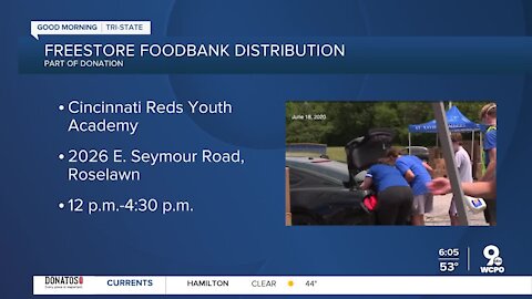 Drive-thru style food distribution happening today