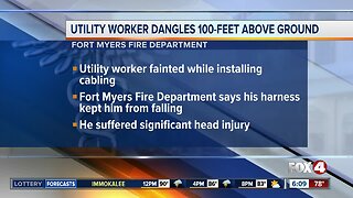 Utility worker dangles 100 feet above ground in Fort Myers