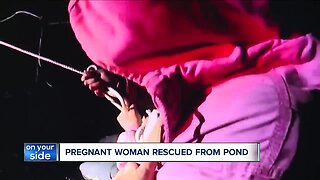 Pregnant, hypothermic woman pulled to safety after good Samaritan calls about car in pond