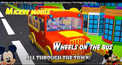 Wheels on the Bus Go Round and Round | Mickey Mouse Clubhouse | The Finger Family Song
